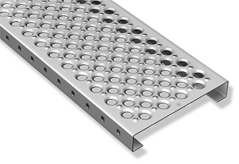 алюминиевый настил просечно-профилированный 1000х300х75х1.5 круглый